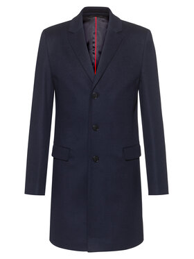 HUGO Hugo Вълнено палто Migor2041 50438437 Тъмносин Slim Fit