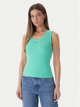 Tommy Jeans Tommy Jeans Top Essential DW0DW20673 Zielony Regular Fit
