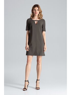 FIGL FIGL Šaty M634 Khaki Regular Fit