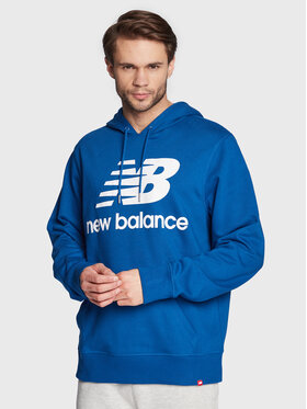New Balance New Balance Pulóver Essentials Stacked Logo MT03558 Kék Relaxed Fit