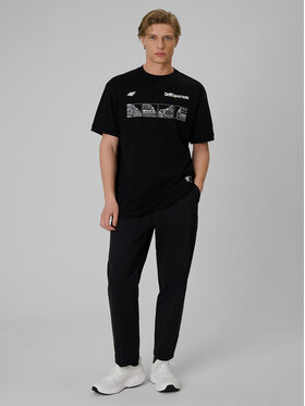 4F 4F T-Shirt MOTOSPORTS 2026 Czarny Loose Fit