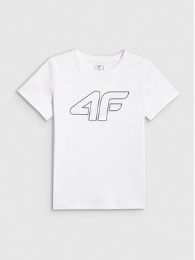4F 4F T-Shirt BASIC+ Biały Oversize
