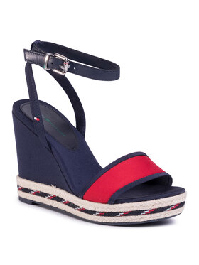 Tommy Hilfiger Tommy Hilfiger Espadrilky Sporty Textile High Wedge FW0FW04780 Tmavomodrá