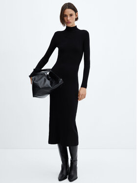 Mango Mango Sukienka dzianinowa Princess 67070459 Czarny Slim Fit