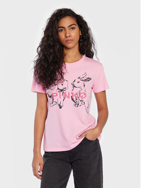 Pinko Pinko T-Shirt Terrible 100611 A0TG Różowy Regular Fit