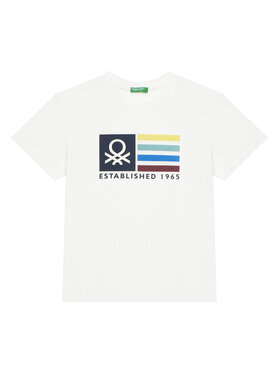 United Colors Of Benetton United Colors Of Benetton Marškinėliai 3I1XC10Q4 Balta Regular Fit