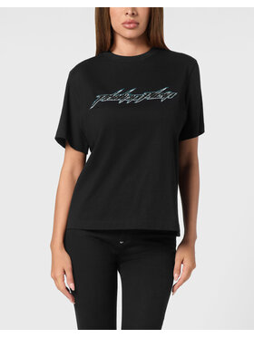 PHILIPP PLEIN PHILIPP PLEIN Tričko 22677 Čierna Over Fit