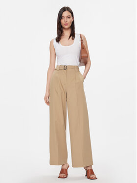 Weekend Max Mara Hlače Pino 2415131121 Bež Wide Leg