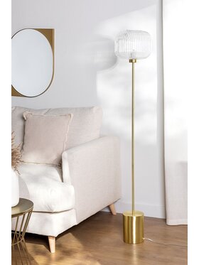 MIAhome MIAhome Lampa podłogowa złoto szkło Erlin Złoty