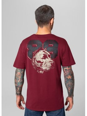 PITBULL PITBULL T-Shirt Koszulka Bordowy Regular Fit