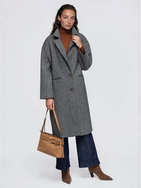 Ombre Ombre Płaszcz przejściowy OW-COLC-0135 Szary ciemny Oversize