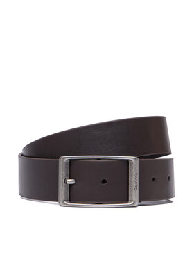 Calvin Klein Calvin Klein Pasek Casual Round Buckle Tumbled 35Mm LV04D7123G Brązowy ciemny