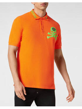 PHILIPP PLEIN PHILIPP PLEIN Polo 231 Pomarańczowy Slim Fit