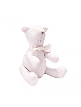 Caramella Caramella Zabawka miś dekoracyjny pudrowy pikowany z kokardą Różowy