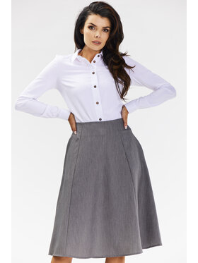 Awama Awama Spódnica A673 Szary Basic Fit