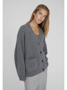 Style Republic Style Republic Kardigan Mieszanka wełny i kaszmiru Szary ciemny Oversize