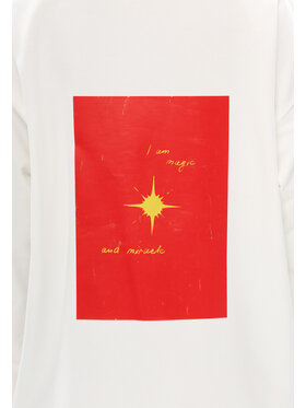 Mirons Mirons Longsleeve Print Biały Oversize