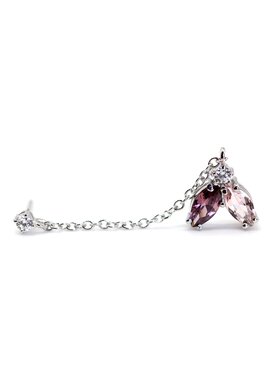 Leis Leis Orecchini Fiore Placcatura in argento rodiato