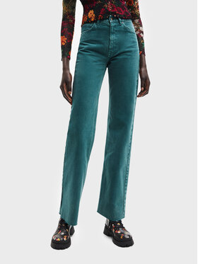 Desigual Desigual Jeans hlače Lluisa 22WWDD12 Zelena Relaxed Fit