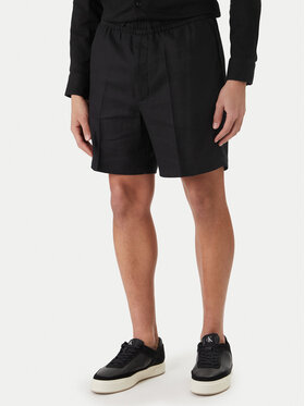 Calvin Klein Calvin Klein Pantalon scurți din material LV04LF620G Negru Straight Fit