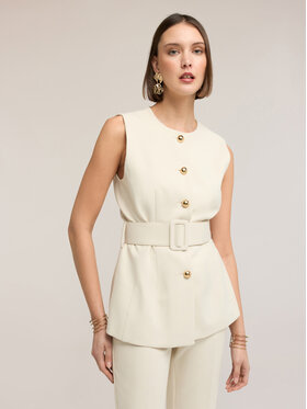 Motivi Motivi Giacca di transizione L002Q000063N002 Crema Regular Fit