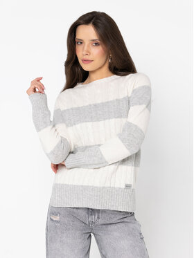 Miss LK Miss LK Sweter MISSLKS Szary Regular Fit