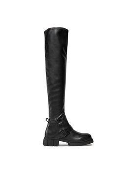 Tommy Hilfiger Tommy Hilfiger Чизми Stretch Monochromatic Longboot FW0FW07611 Черен