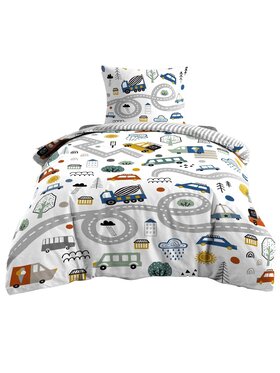 MIAhome MIAhome Komplet pościeli dziecięcej AUTOSTRADA 140 x 200 cm Kolorowy