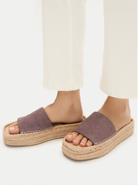 Calvin Klein Calvin Klein Espadrilės Flatf Espa Mule Nub Mg HW0HW02890 Ruda