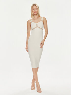 Marciano Guess Marciano Guess Koktel haljina 4GGK25 5634Z Écru Slim Fit