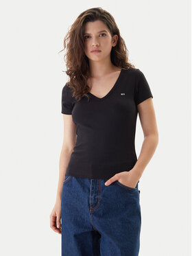 Tommy Jeans Tommy Jeans Тишърт Essential DW0DW17385 Черен Slim Fit