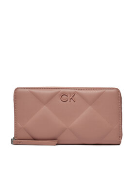Calvin Klein Calvin Klein Didelė Moteriška Piniginė Re-Lock Quilt Za Wallet Lg K60K610774 Rožinė