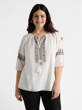 Fiorella Rubino Fiorella Rubino Bluzka 2778T002276N0S1 Biały A-Line Fit