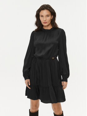 TWINSET TWINSET Koktejlové šaty 232TT2174 Černá Regular Fit