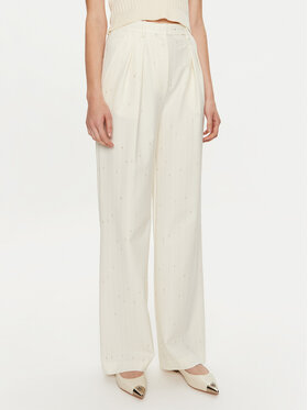 Simona Corsellini Simona Corsellini Штани з тканини A24CPPA014 Écru Wide Leg