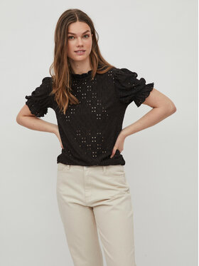 Vila Vila Блуза Kawa 14070251 Черен Regular Fit