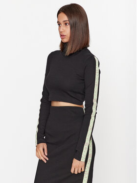 Calvin Klein Jeans Calvin Klein Jeans Bluză cu gât J20J222729 Negru Slim Fit