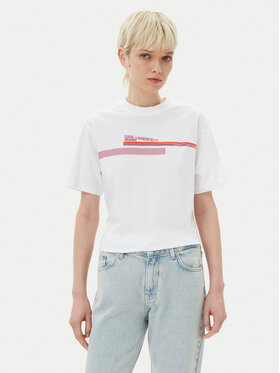 KARL LAGERFELD KARL LAGERFELD Тишърт A2W17032 Бял Relaxed Fit