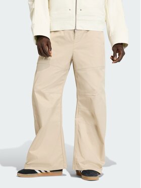adidas adidas Spodnie materiałowe PREMIUM ESSENTIALS WIDE Beżowy Loose Fit
