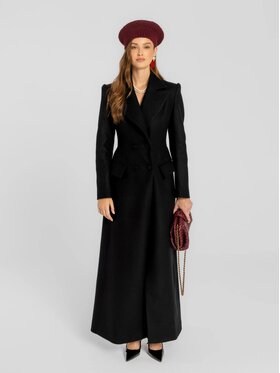 MANDRAGORA MANDRAGORA Prechodný kabát Thoren Čierna Slim Fit