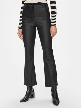 Vero Moda Vero Moda Kalhoty z imitace kůže 10300232 Černá Flared Fit