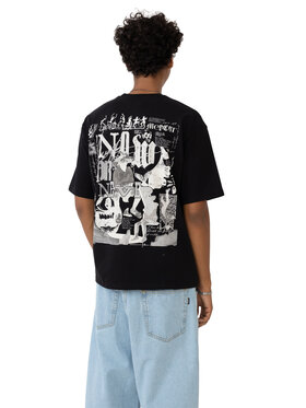 Mercur Mercur T-Shirt Paper Czarny Comfortable Fit