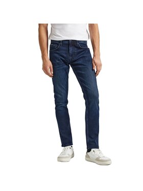 Pepe Jeans Pepe Jeans Kalhoty z materiálu PM207389XW82 000 Tmavomodrá Slim Fit