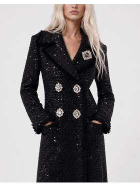 PHILIPP PLEIN PHILIPP PLEIN Płaszcz zimowy 31269 Czarny Loose Fit