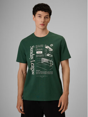 4F 4F T-Shirt PLAYER Zielony ciemny Regular Fit