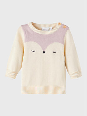 NAME IT NAME IT Sweter 13207072 Écru Regular Fit