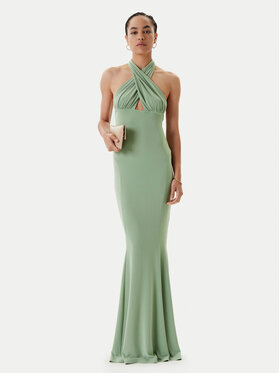 NORMA KAMALI NORMA KAMALI Sukienka wieczorowa KK1253PLO68835 Zielony Slim Fit