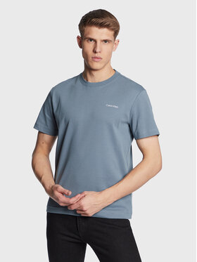 Calvin Klein Calvin Klein T-Shirt Micro Logo Interlock K10K109894 Modrá Regular Fit