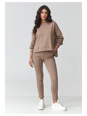 Makadamia Makadamia Dres M917 Brązowy Loose Fit