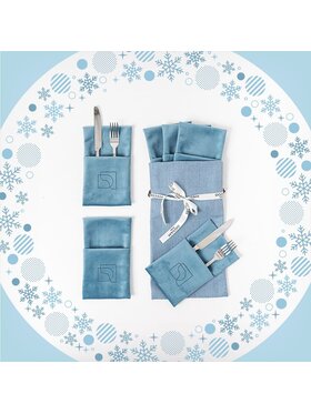 Doram design Doram design Dekoracja Welurowe etui na sztućce Cadet 6 szt. Niebieski